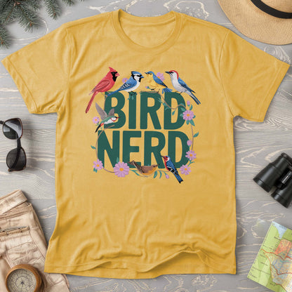 Bird Nerd "Flower Birds" Comfort Colors  T-Shirt