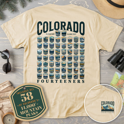 Colorado Fourteeners Front/Back Print Comfort Colors T-Shirt