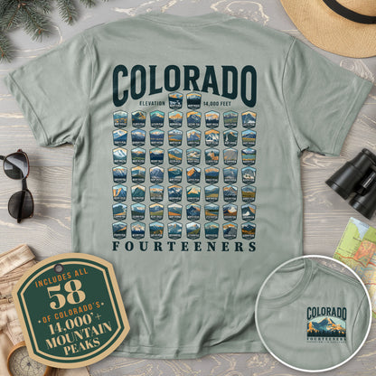 Colorado Fourteeners Front/Back Print Comfort Colors T-Shirt