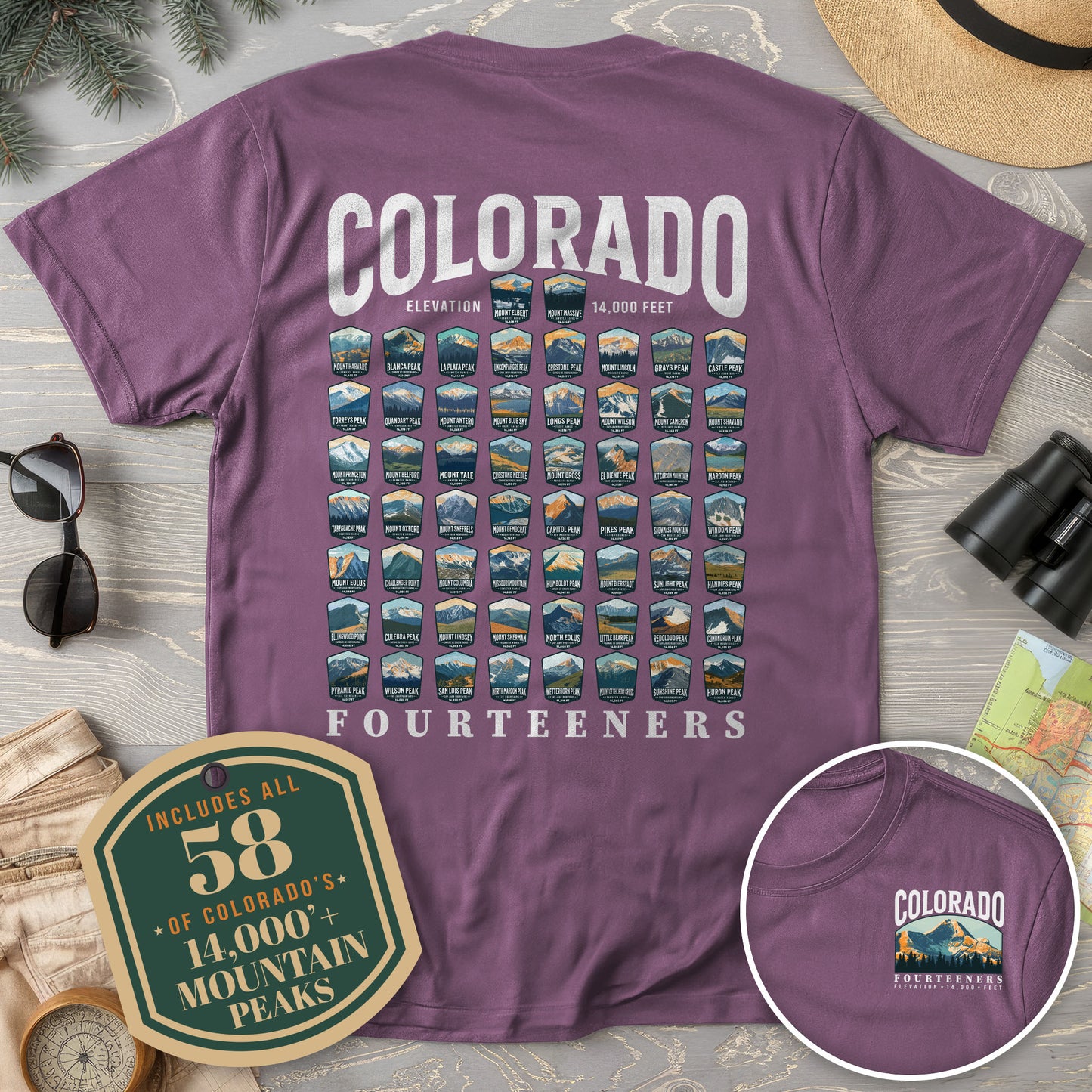 Colorado Fourteeners Front/Back Print Comfort Colors T-Shirt