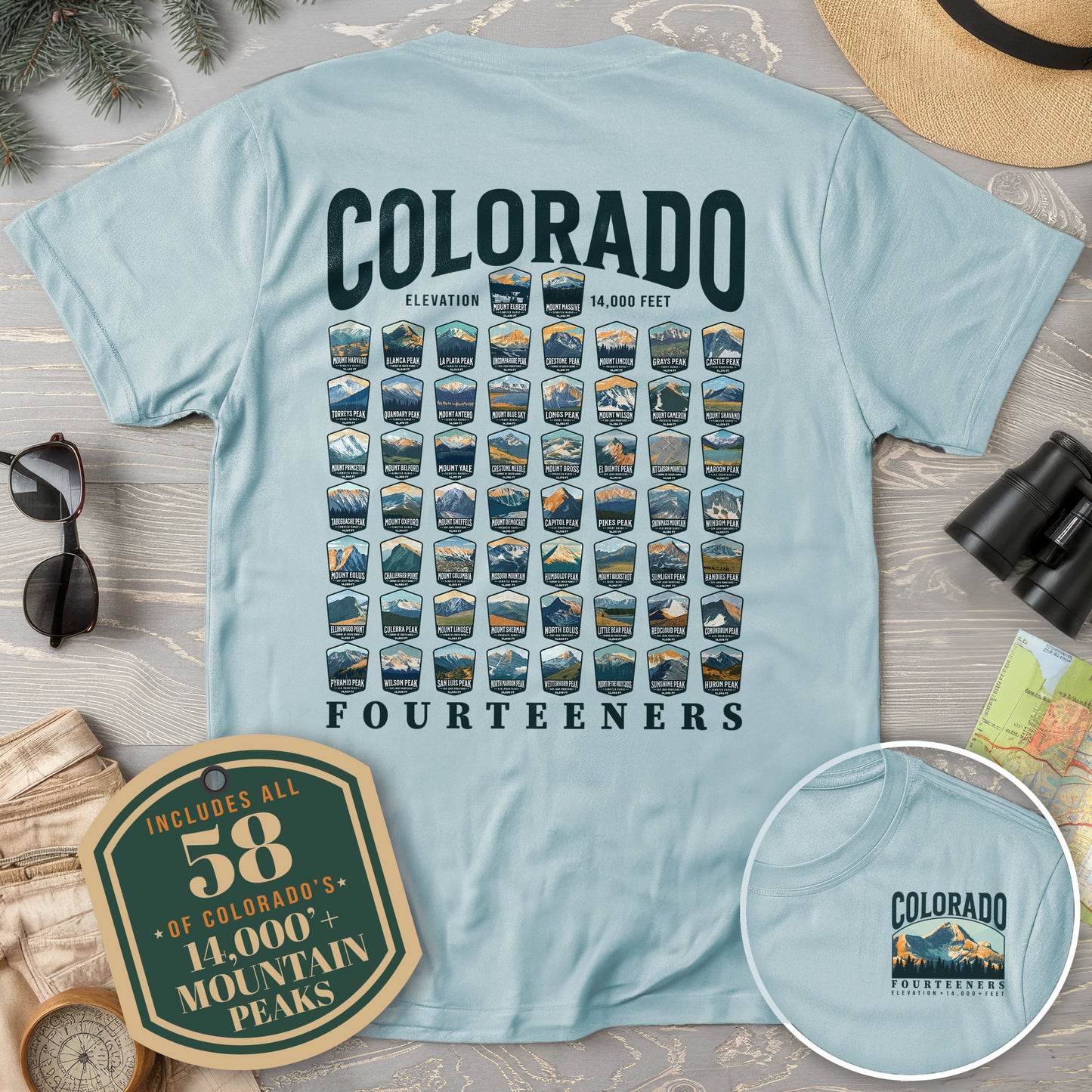 Colorado Fourteeners Front/Back Print Comfort Colors T-Shirt