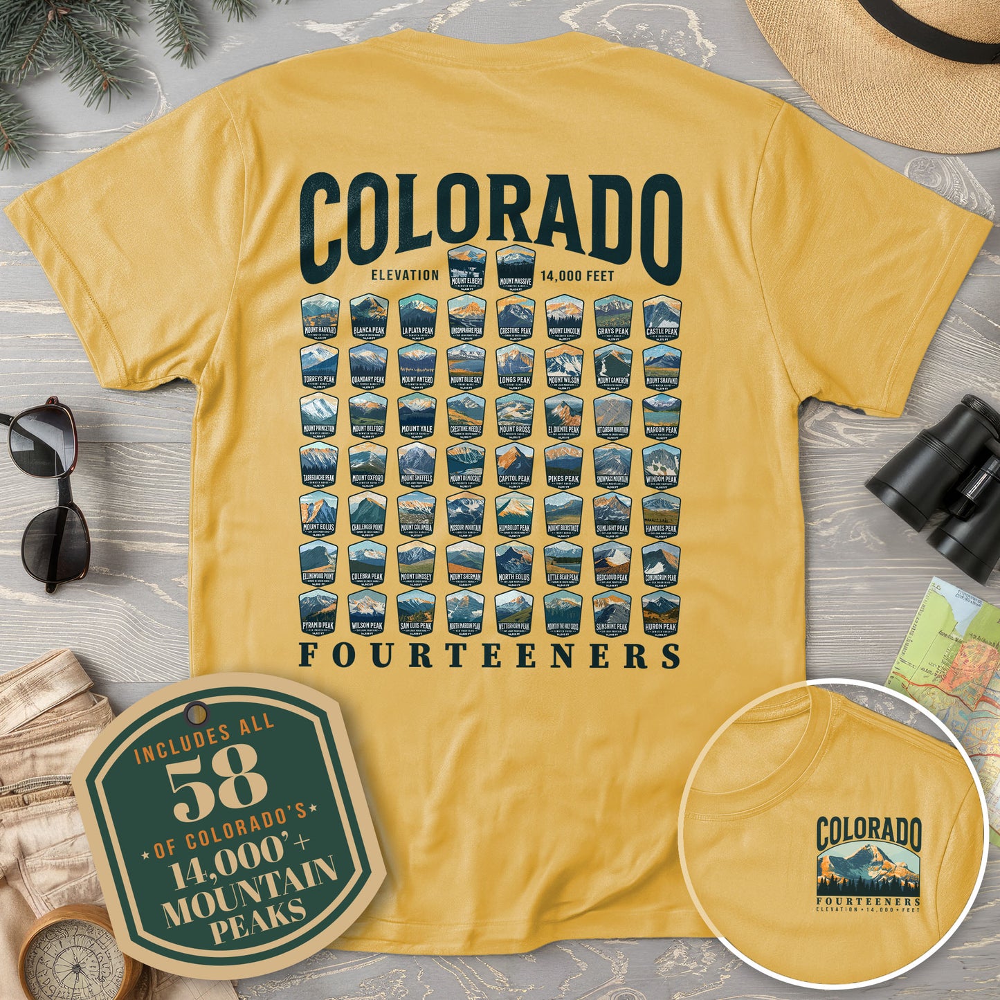 Colorado Fourteeners Front/Back Print Comfort Colors T-Shirt