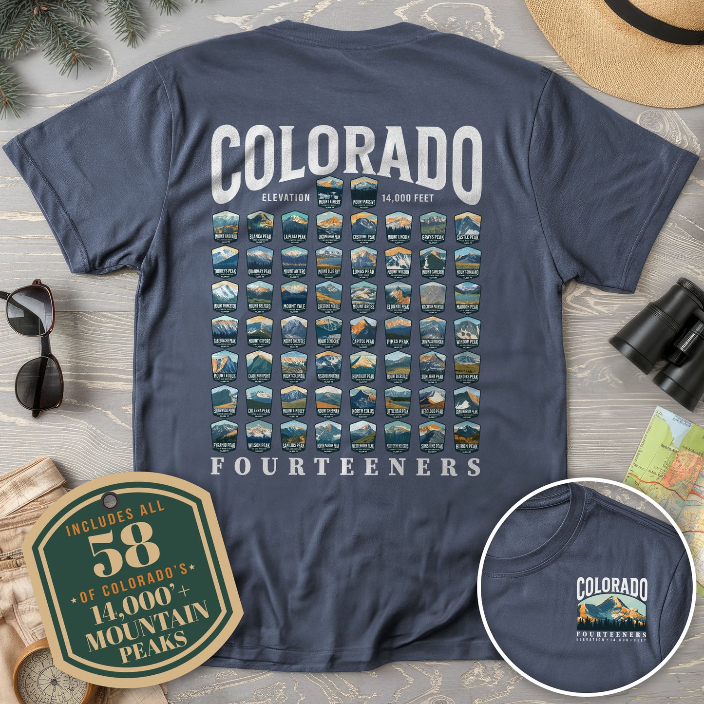 Colorado Fourteeners Front/Back Print Comfort Colors T-Shirt