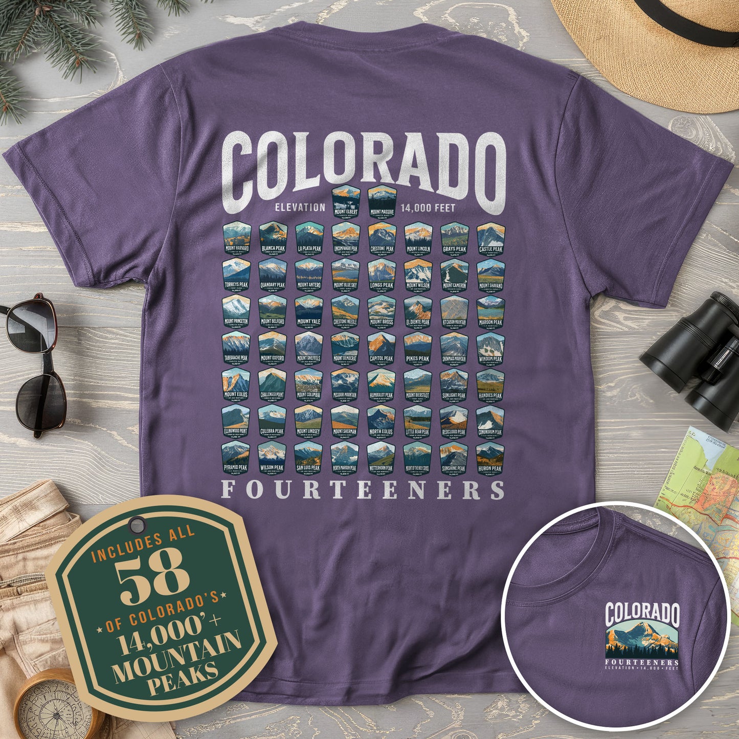 Colorado Fourteeners Front/Back Print Comfort Colors T-Shirt