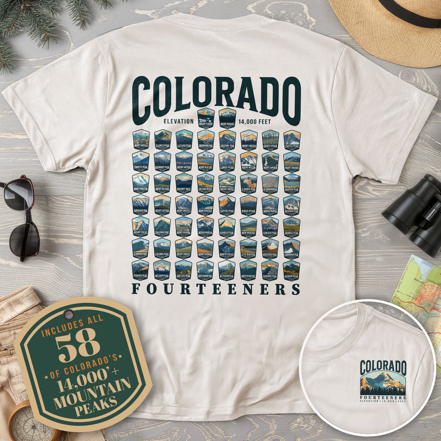 Colorado Fourteeners Front/Back Print Comfort Colors T-Shirt