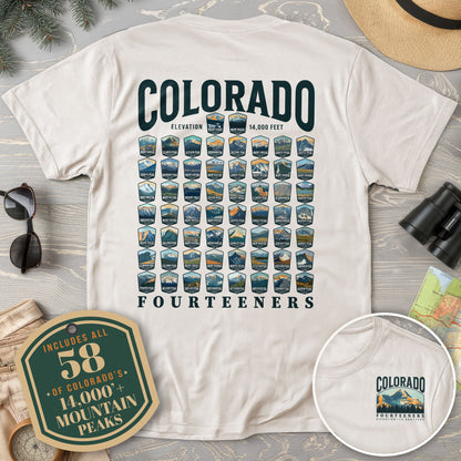 Colorado Fourteeners Front/Back Print Comfort Colors T-Shirt