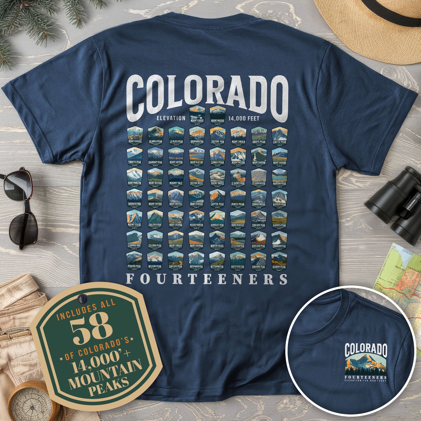 Colorado Fourteeners Front/Back Print Comfort Colors T-Shirt