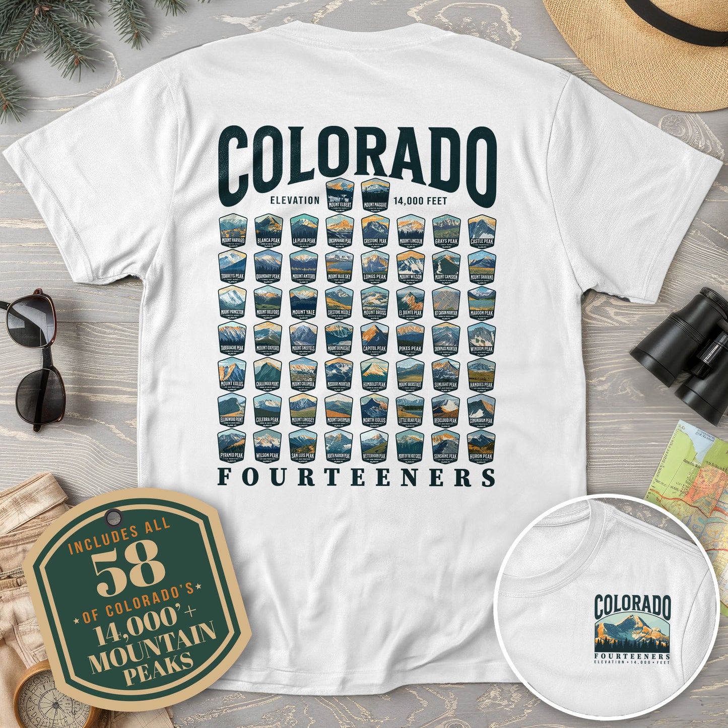 Colorado Fourteeners Front/Back Print Comfort Colors T-Shirt