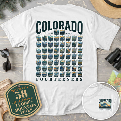 Colorado Fourteeners Front/Back Print Comfort Colors T-Shirt