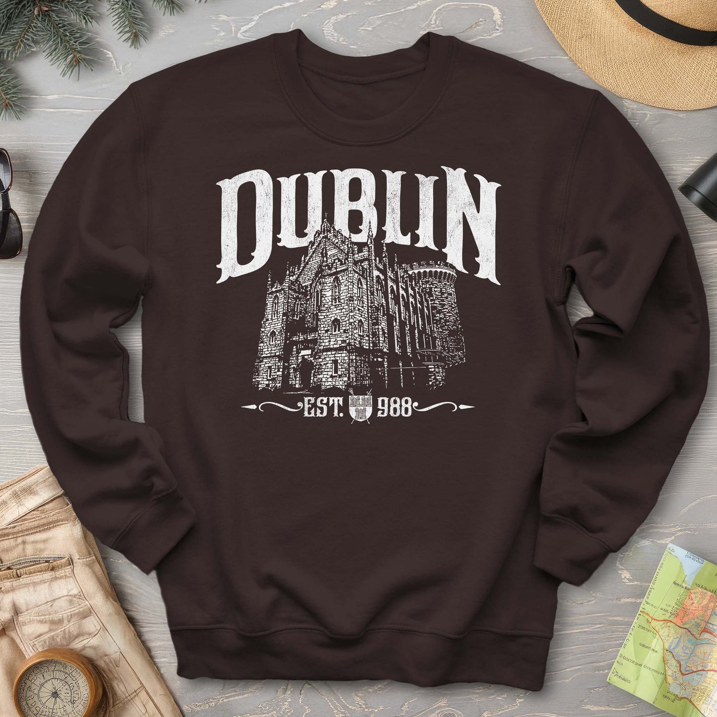 Dublin Ireland Castle Crewneck Sweatshirt