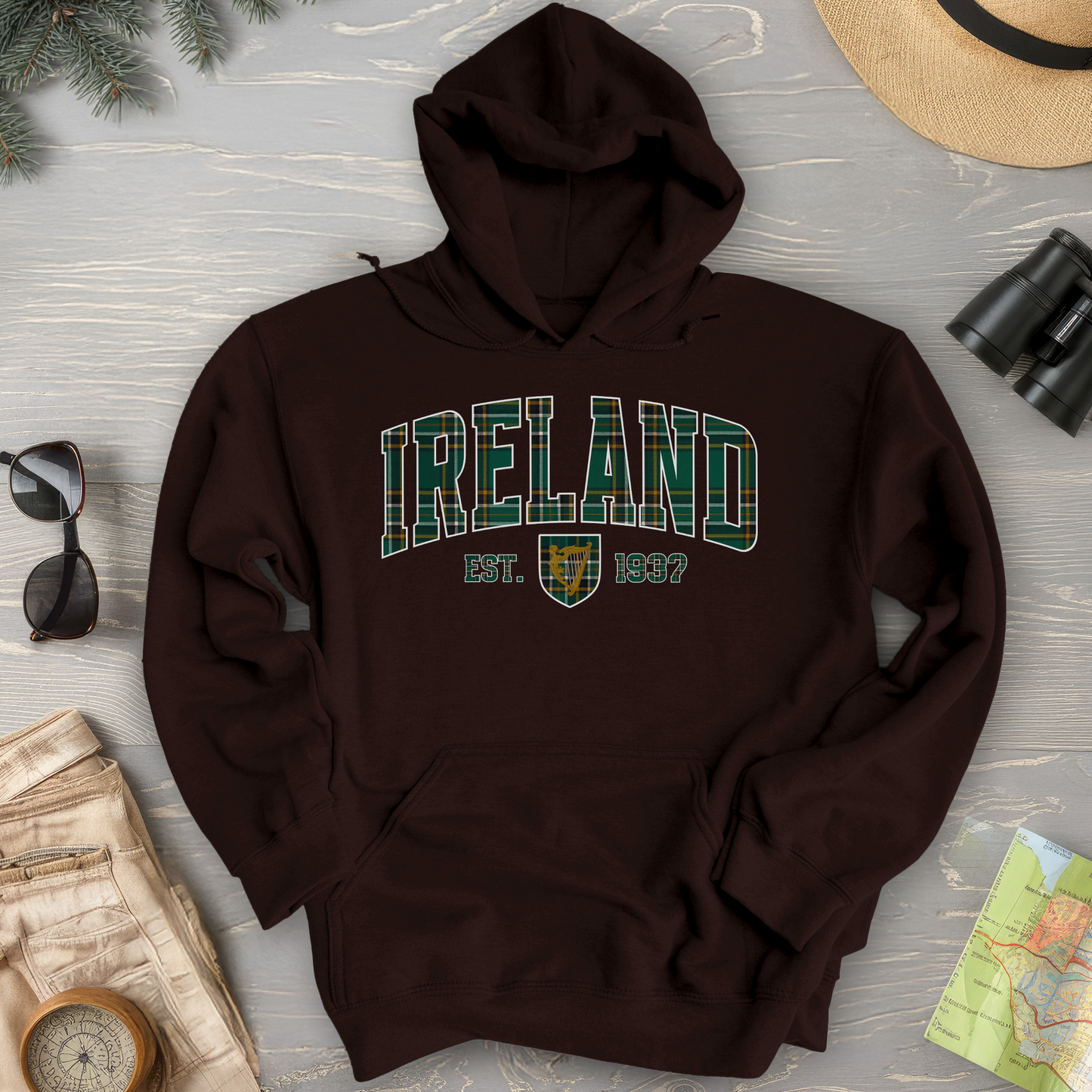 Ireland Tartan Varsity Hoodie