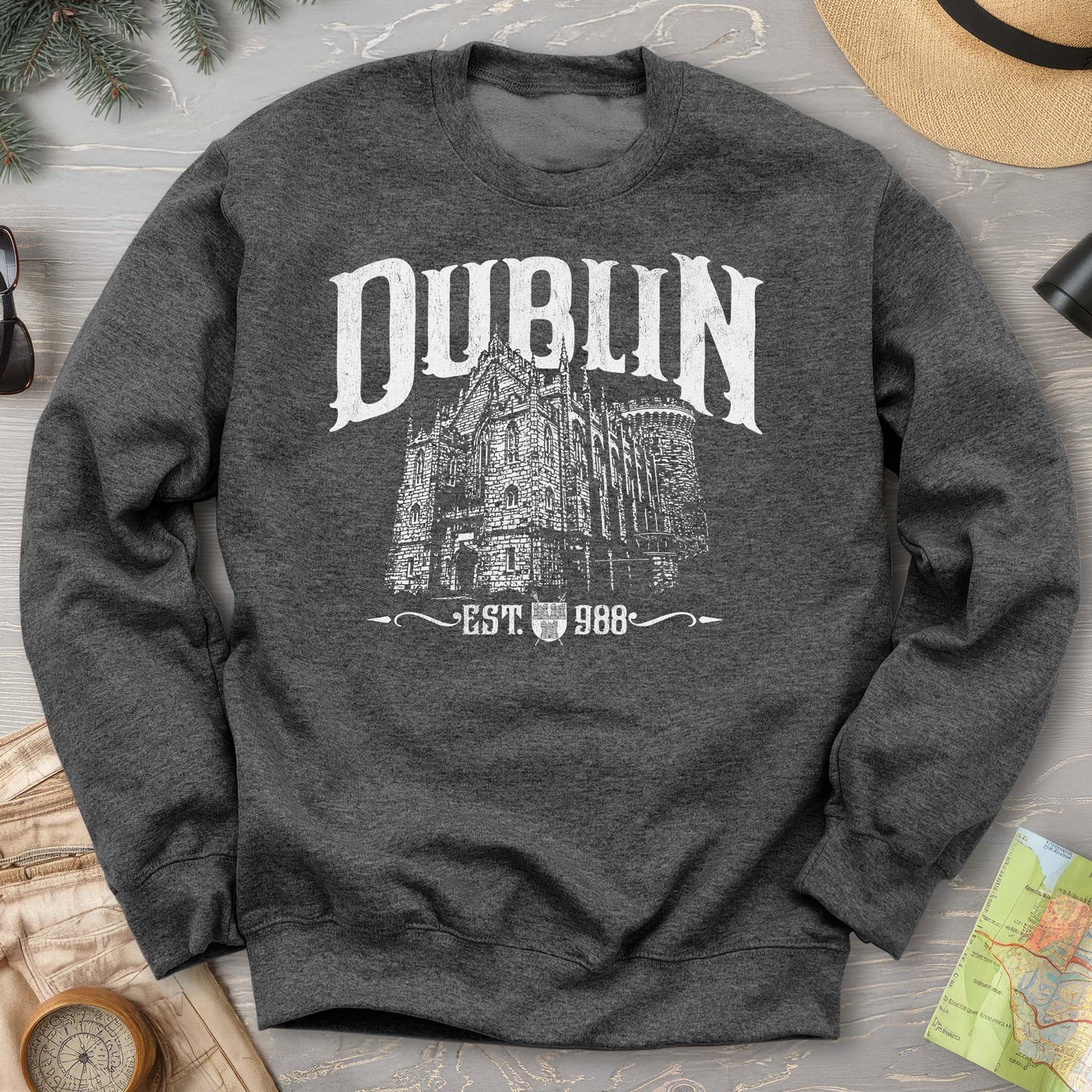 Dublin Ireland Castle Crewneck Sweatshirt