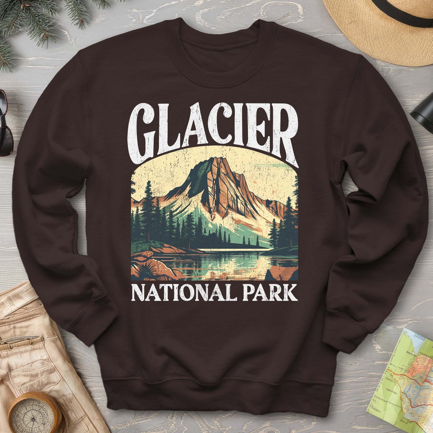 Glacier National Park "Big and Bold" Crewneck Sweatshirt