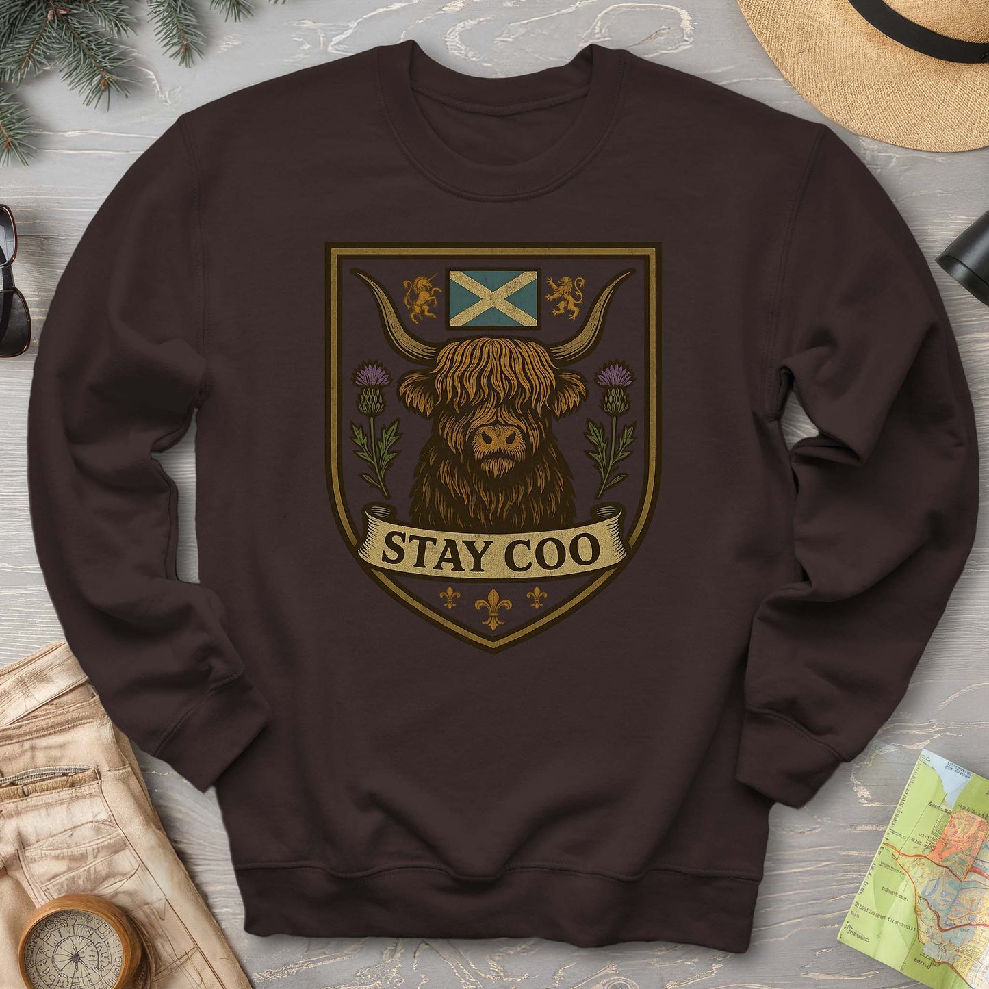 Highland Cow "Scottish Heraldry" Sweatshirt