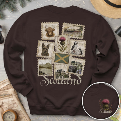 Scotland Vintage Stamps Sweatshirt