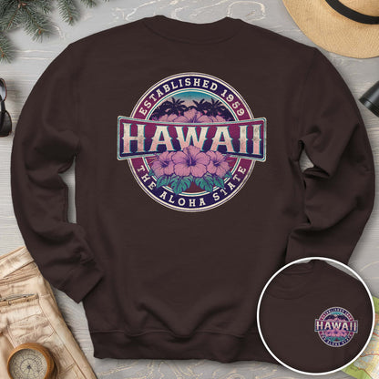 Hawaii Badge Front/Back Print Sweatshirt