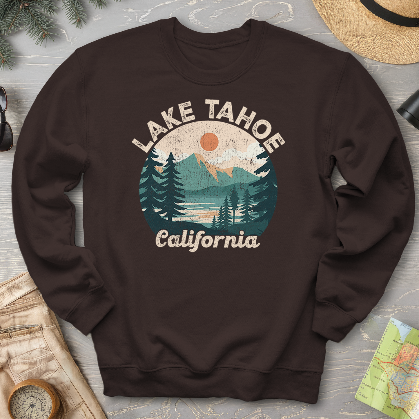 Lake Tahoe California Circle Sweatshirt