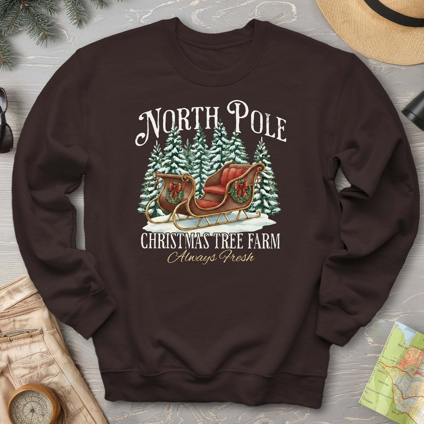 North Pole Christmas Tree Farm Sweatshirt