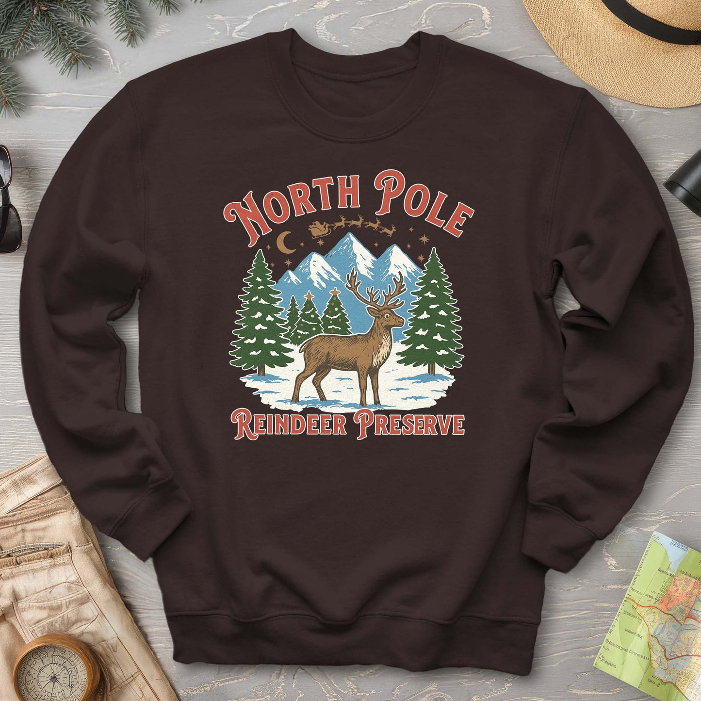 North Pole Reindeer Preserve Sweatshirt