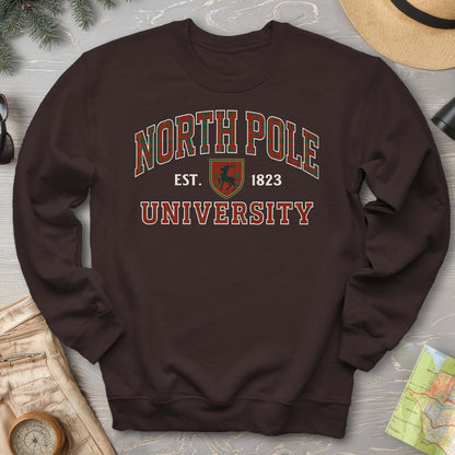 North Pole University Holiday Plaid Sweatshirt