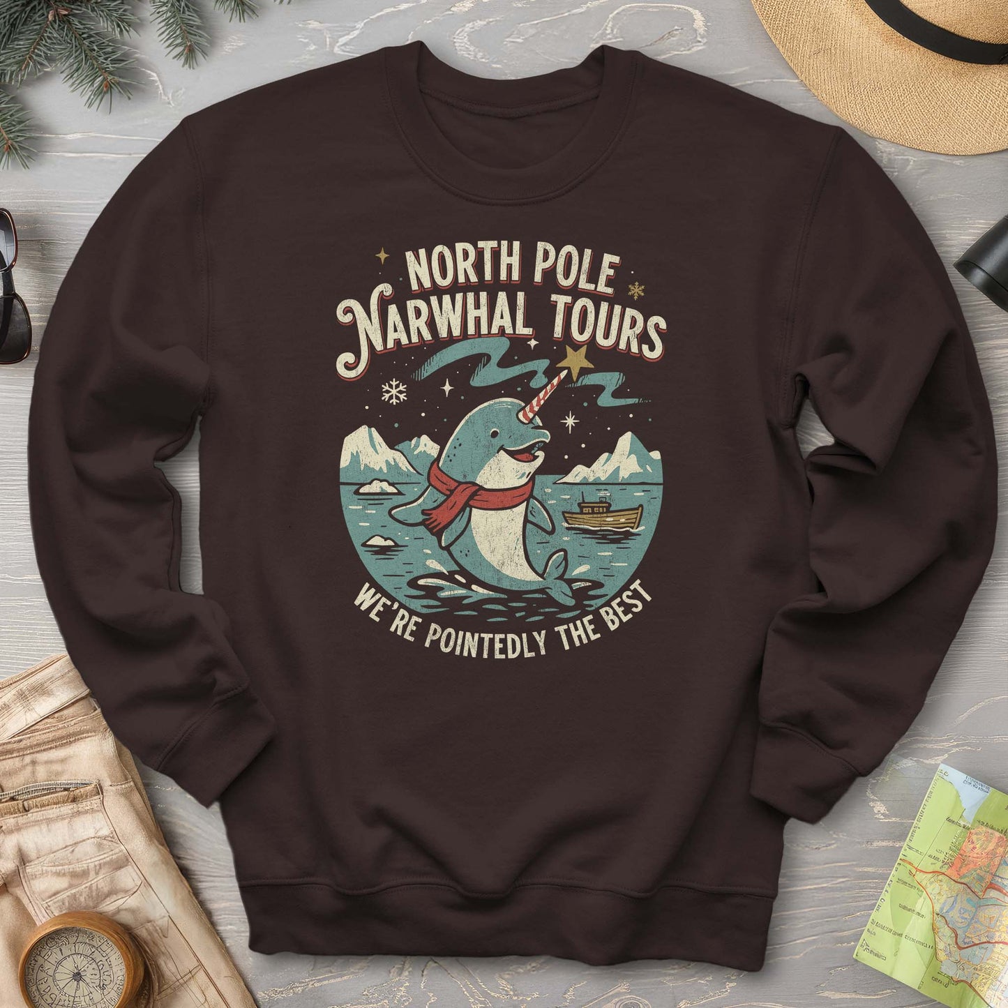 North Pole Narwhal Tours Sweatshirt