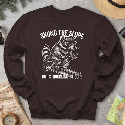 Skiing the Slope Raccoon Sweatshirt