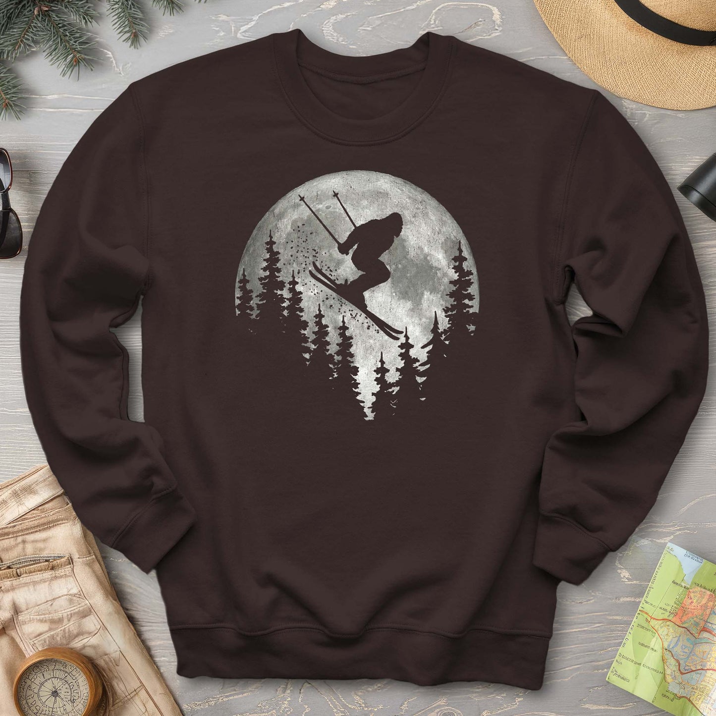 Bigfoot Ski Moon Sweatshirt