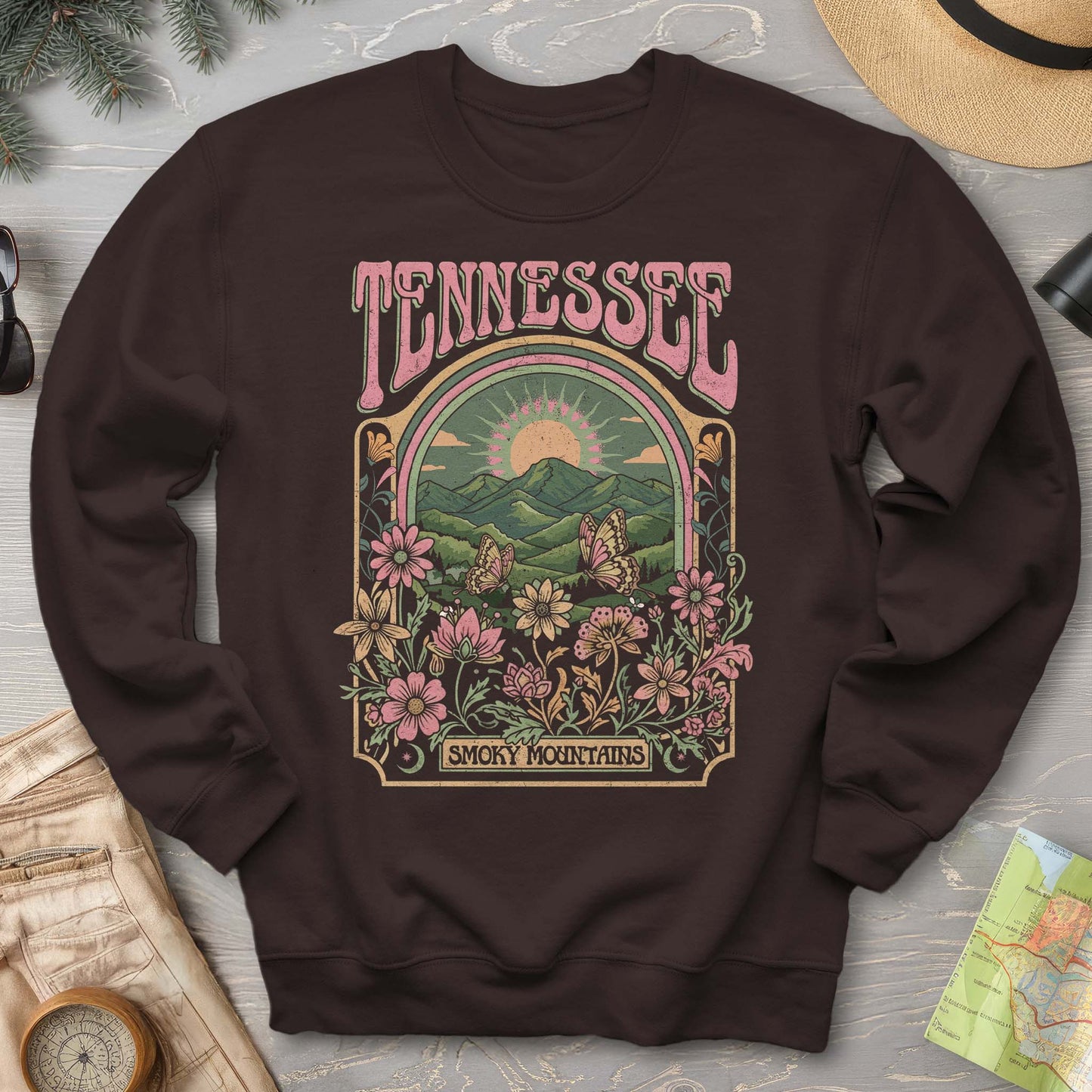 Tennessee Smoky Mountains Butterfly Sweatshirt