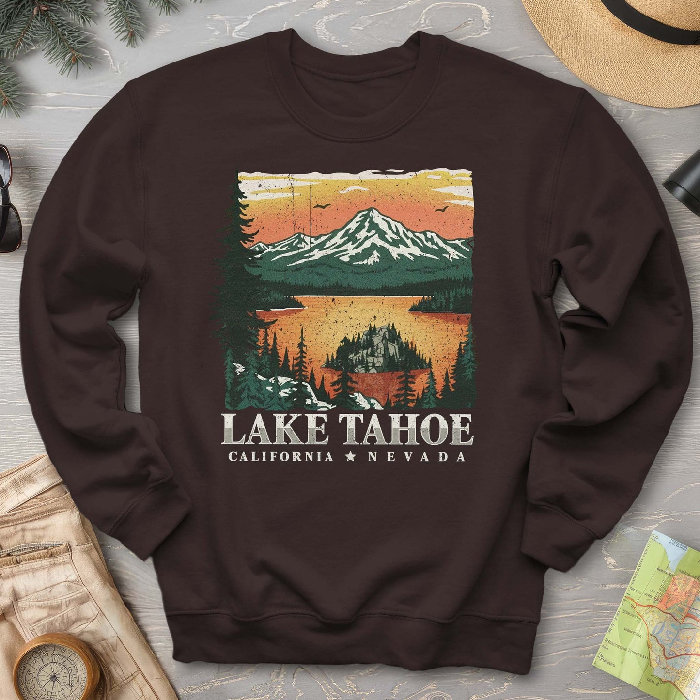 Lake Tahoe Emerald Bay Sunset Sweatshirt