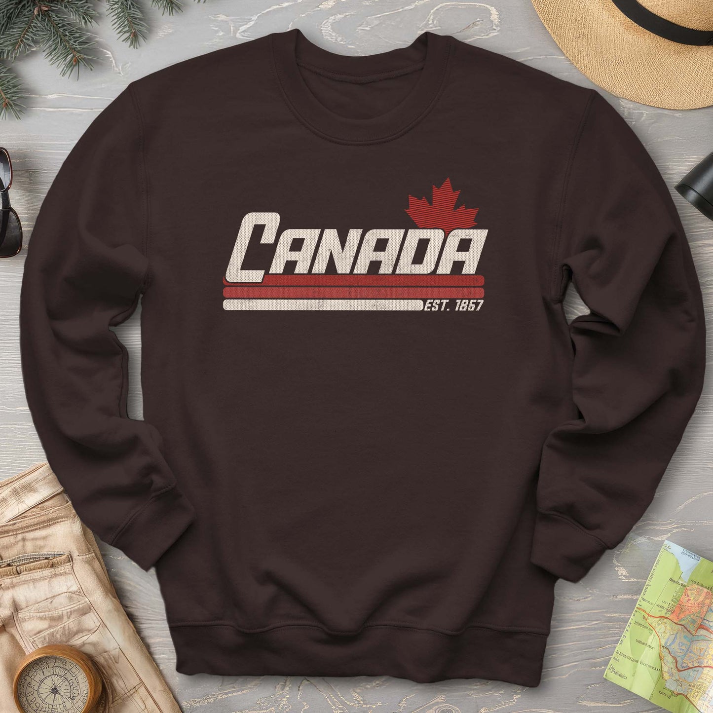Canada Retro Stripe Sweatshirt