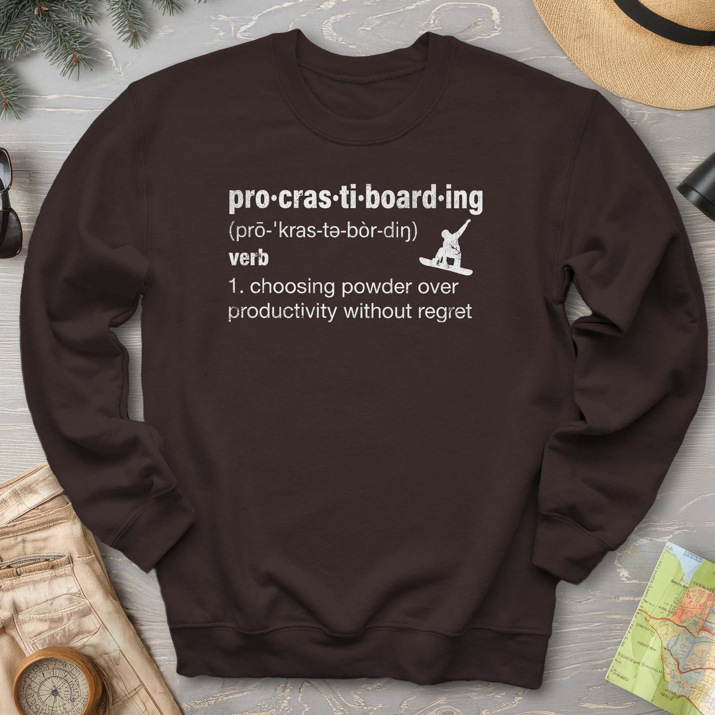 Procrastiboarding Snowboard Sweatshirt