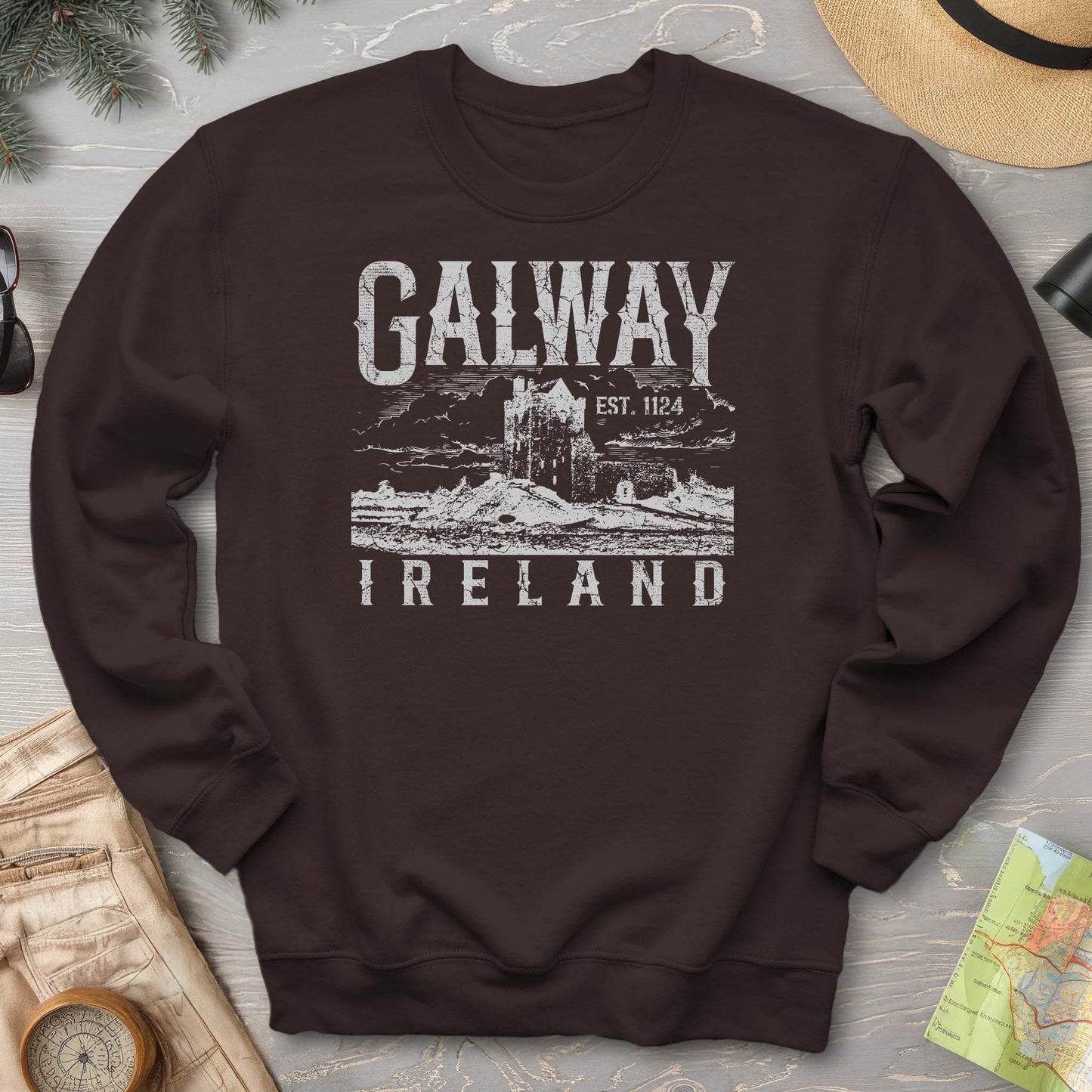 Galway Ireland Vintage Print Sweatshirt