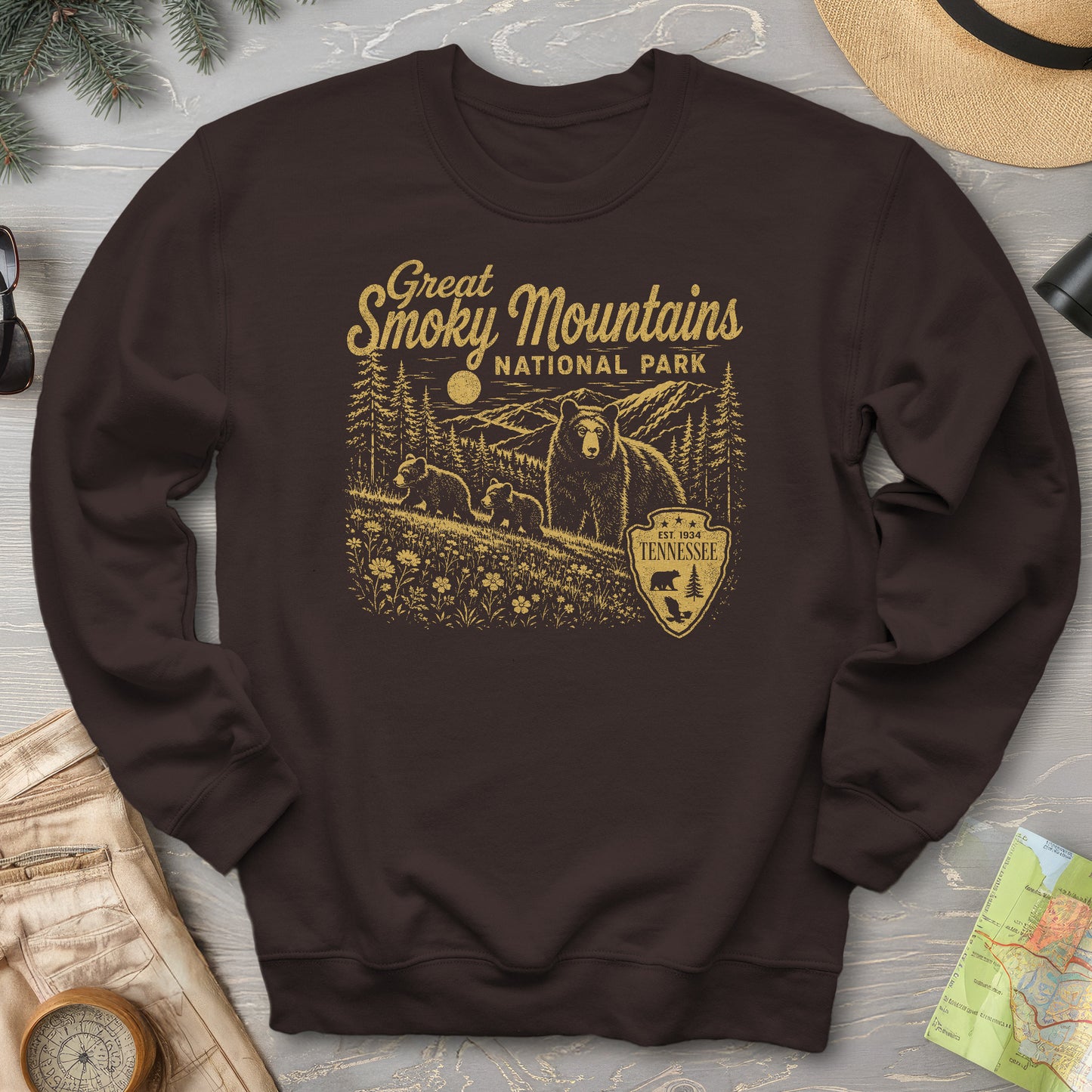 Smoky Mountains Vintage Sketch Sweatshirt