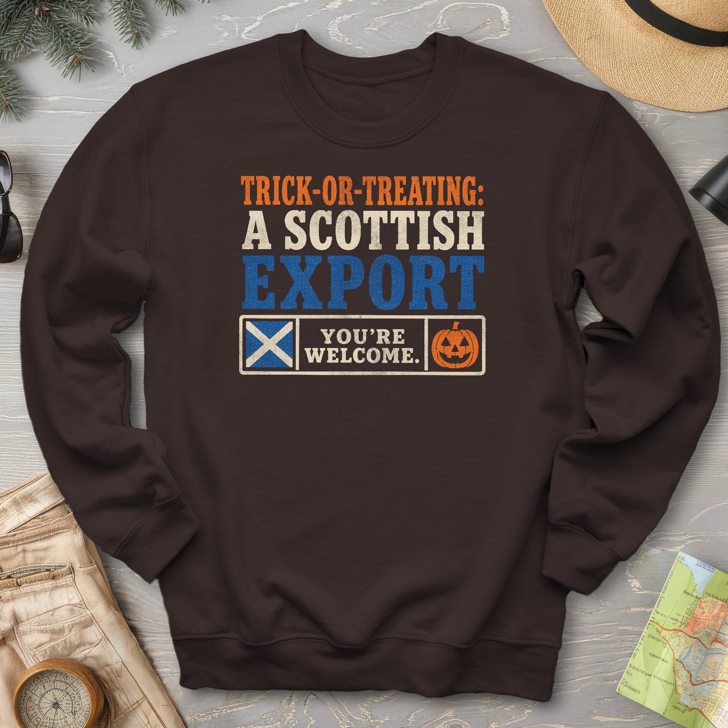 Trick Or Treat Scottish Sweatshirt