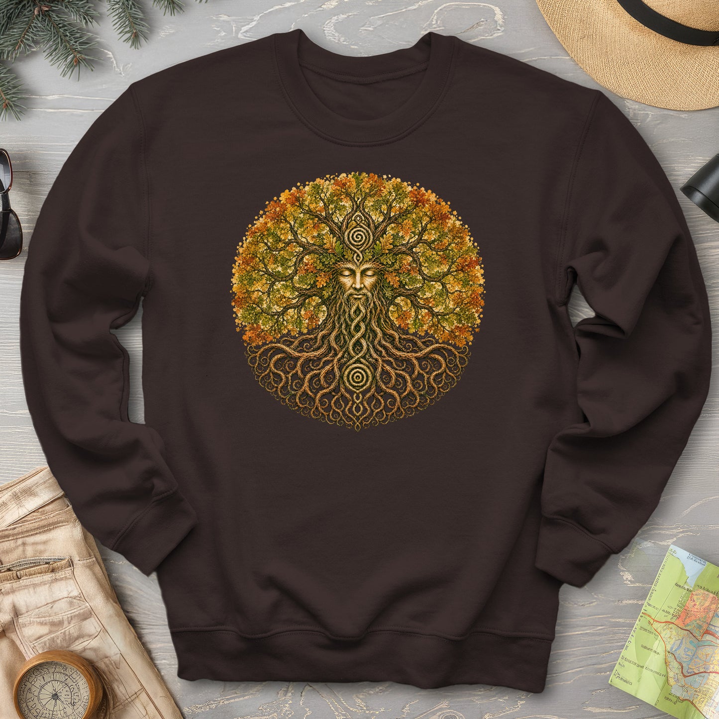 Green Man Autumn Bloom Sweatshirt