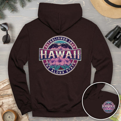 Hawaii Badge Front/Back Print Hoodie