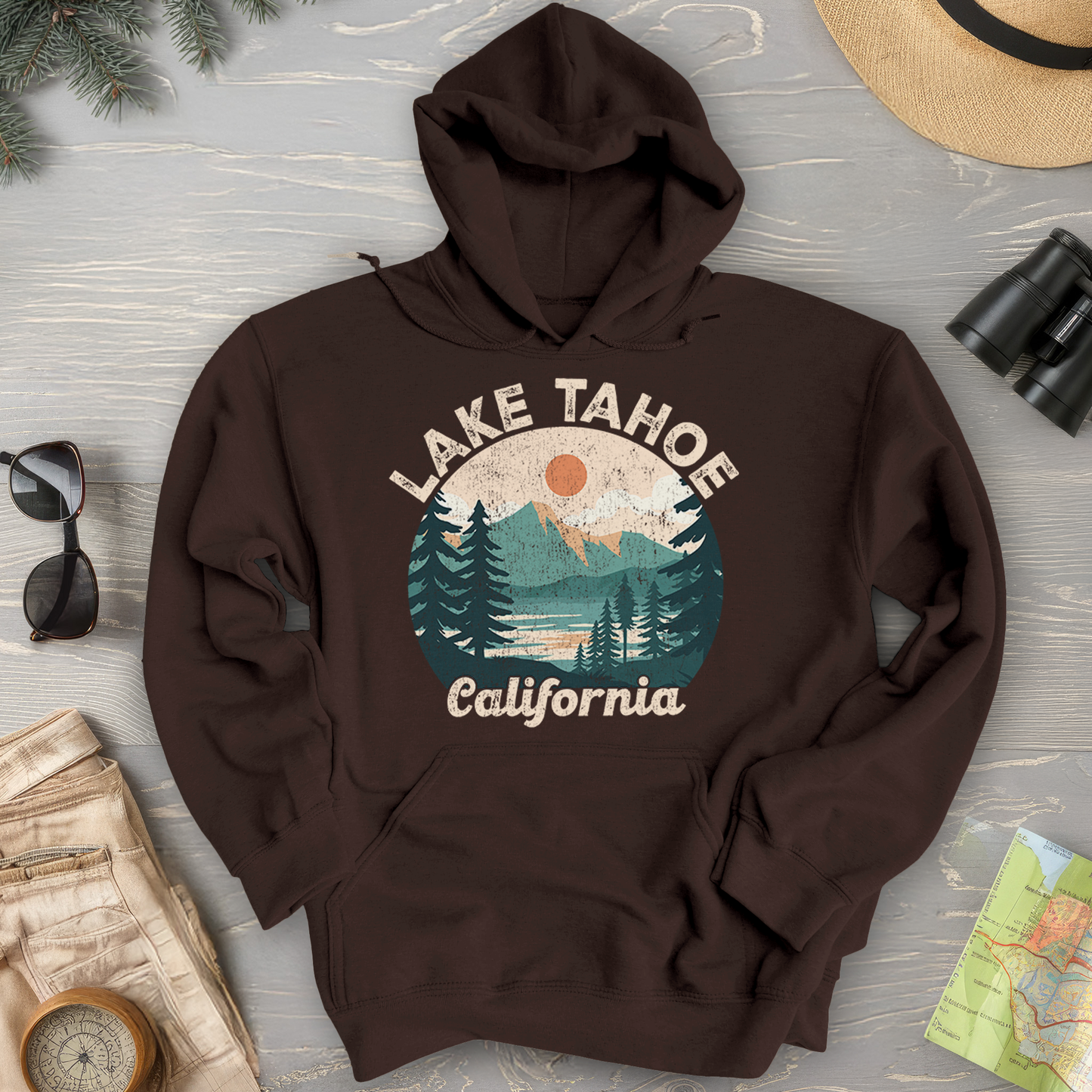 Lake Tahoe California Circle Hoodie