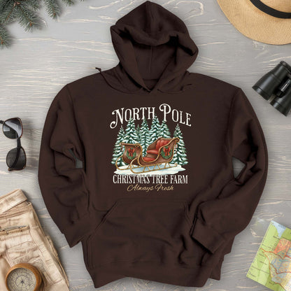 North Pole Christmas Tree Farm Hoodie
