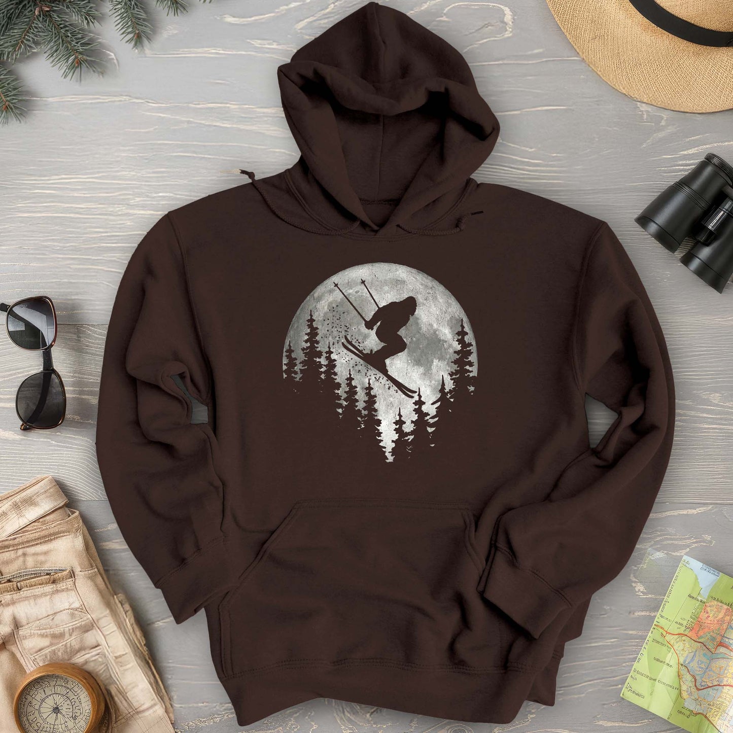 Bigfoot Ski Moon Hoodie