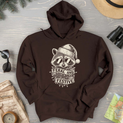 Feral and Festive Racoon Hoodie