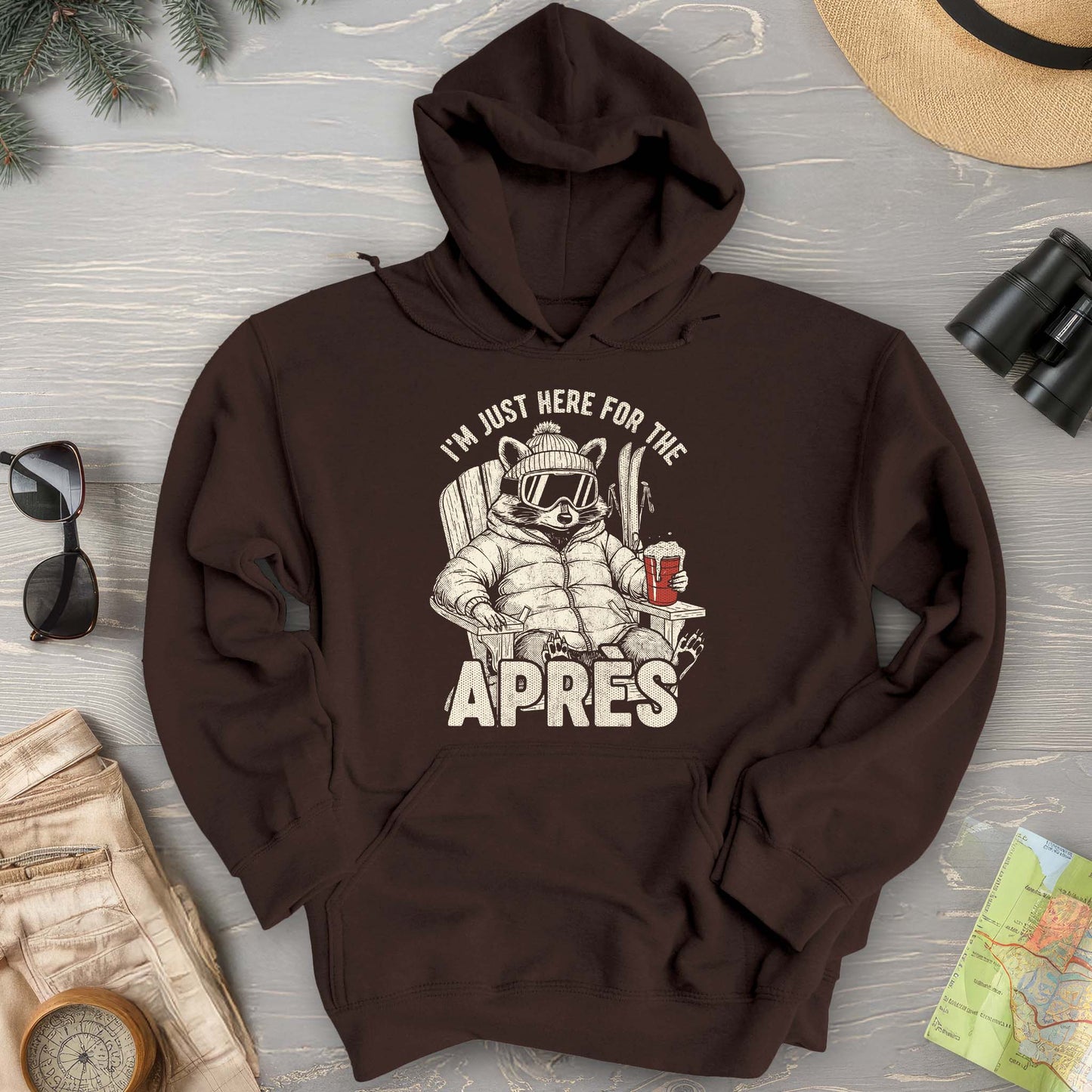 Just Here for the Apres "Raccoon" Hoodie