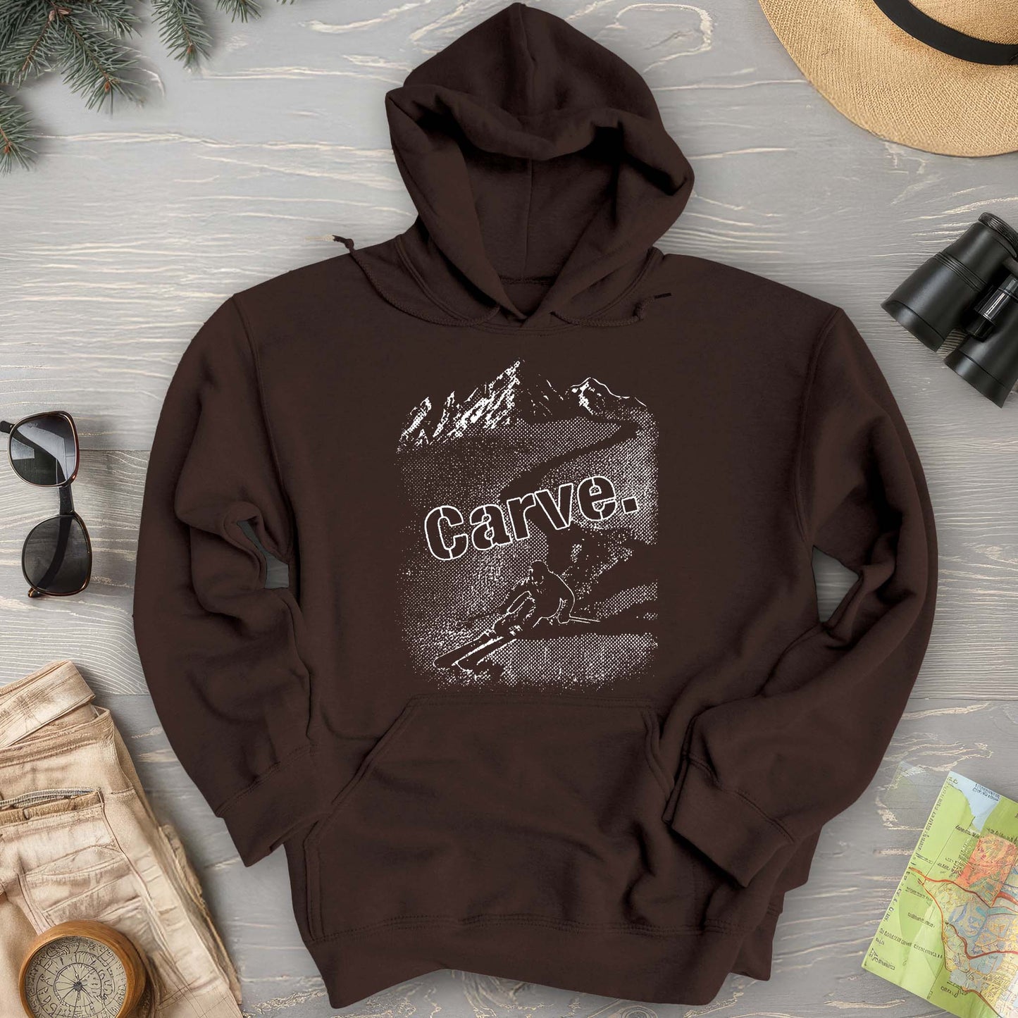 Carve Ski Print Hoodie