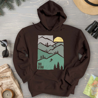 Ski Utah Mountains Hoodie