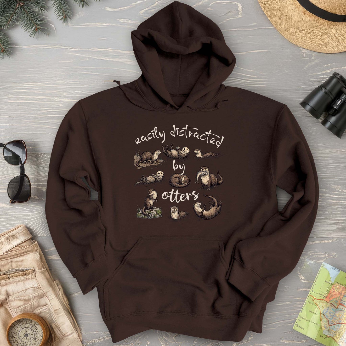 Easily Distracted By Otters Hoodie