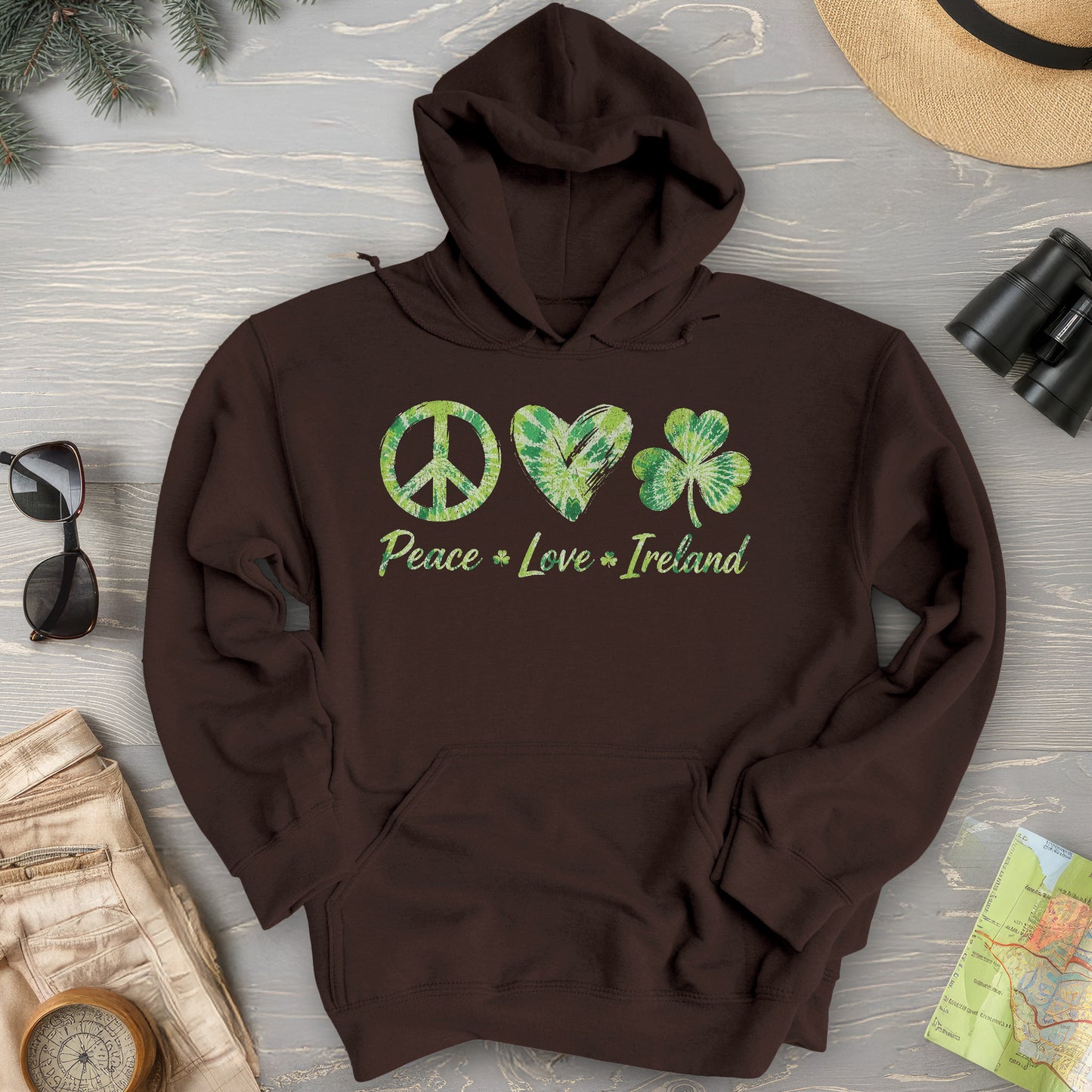 Peace Love Ireland Tie-Dye Hoodie