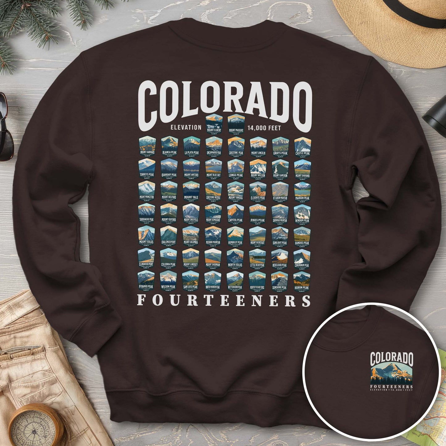 Colorado Fourteeners Front/Back Print Sweatshirt