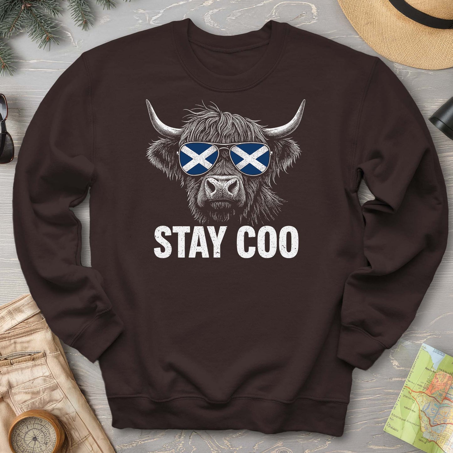 Stay Coo Highland Cow "Sunglasses" Sweatshirt