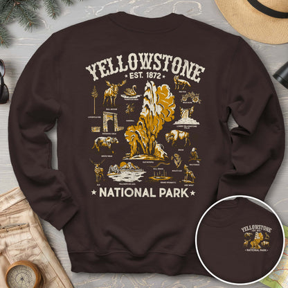 Yellowstone National Park Vintage Front/Back Print Sweatshirt