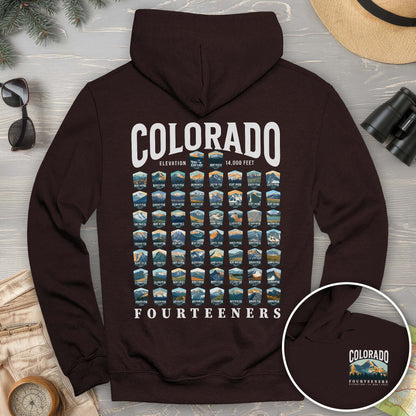 Colorado Fourteeners Front/Back Print Hoodie
