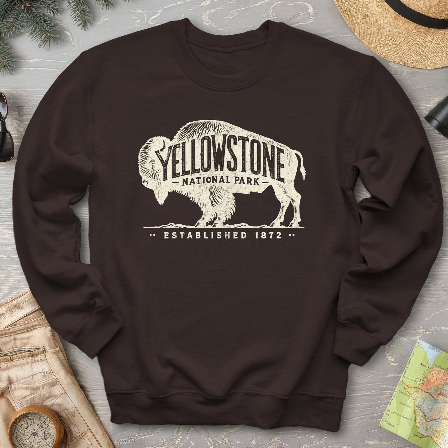 Yellowstone National Park "Vintage Buffalo" Sweatshirt